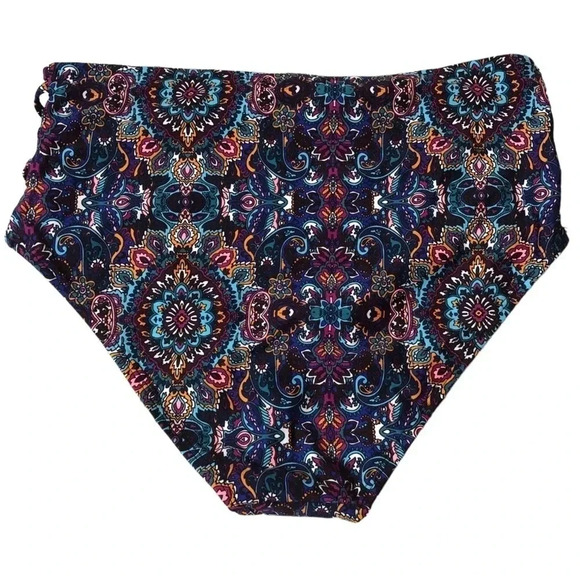 Cole of California- Bikini Bottom with Cutout Sides- Paisley Print - Picture 4 of 6